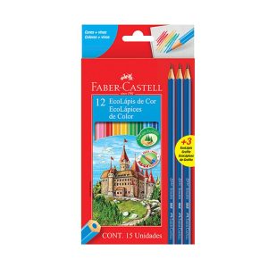 LAPIZ DE COLOR X 12 UNID.LARGO 24 COLORES BICOLOR FABER CASTELL