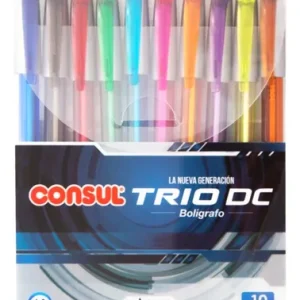 BOLIGRAFO CONSUL TRIO 1 MM X 10 COLORES
