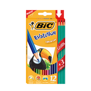 LAPIZ DE COLOR X 12 LARGO EVOLUTION BIC NUEVO!!!!!!