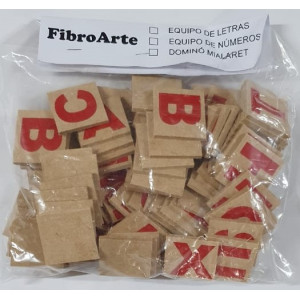 EQUIPO DE LETRAS DE MADERA EN BOLSA