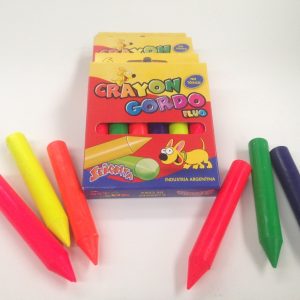CRAYON STA GORDO FLUO X 6 UNID.(GRUESOS)