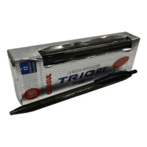 BOLIGRAFO CONSUL TRIO 1 MM RETRATIL NEGRO