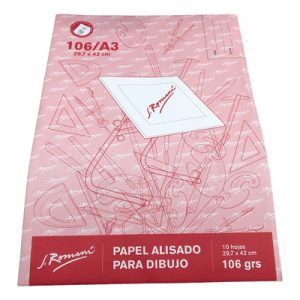 PAPEL DE DIBUJO ROMANI 29*42 A3 X 10