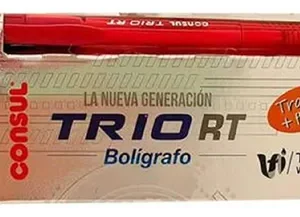 BOLIGRAFO CONSUL TRIO 1 MM RETRATIL ROJO