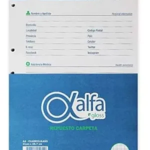 REPUESTO GLOSS A4 (RAYADO - CUADRICULADO) - 120 HJS