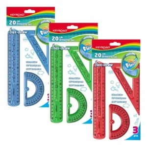 SET DE GEOMETRIA DE 20 CM FLEXIBLE 3 PIEZAS