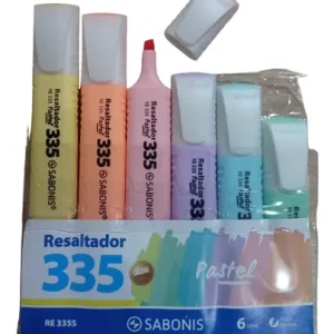 RESALTADOR PASTEL SET x 6 Colores Surtido