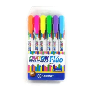 RESALTADOR CRAYON X 6 COL. SURT. SABONIS