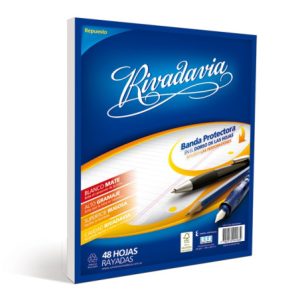 REPUESTO RIVADAVIA x 48 HOJAS C-BANDA RAYADO Y CUADRICULADO