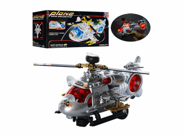 HELICOPTERO CON LUZ Y SONIDO. CON RUEDAS