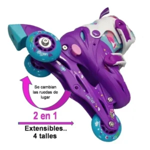 PAT?N DE 4 RUEDAS EXTENSIBLE. RUEDAS CON LUZ. TALLE S (DEL