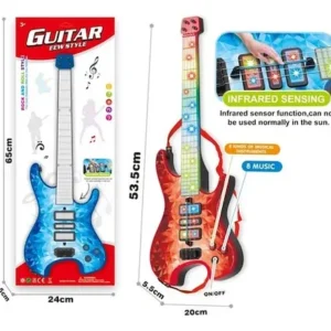 Guitarra a Pila con Melod?as y Luz, Rojo o Azul