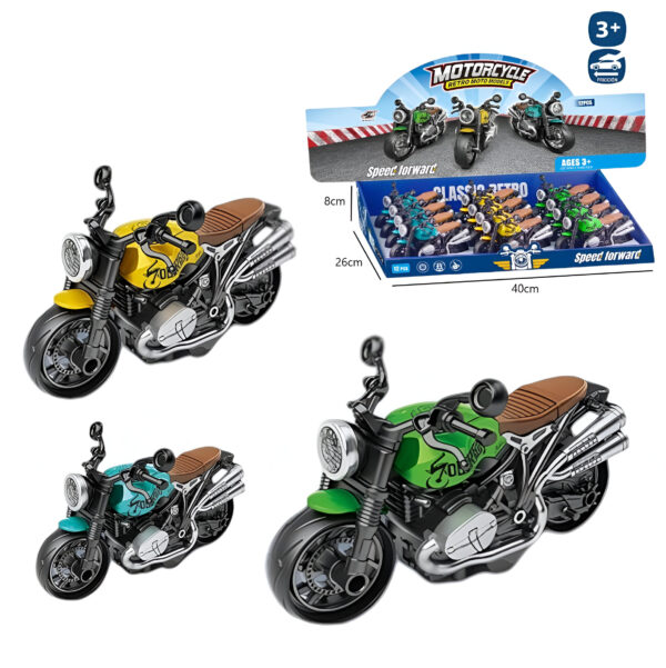 MOTORCYCLE RETRO FRICC EXH X12 3 COL