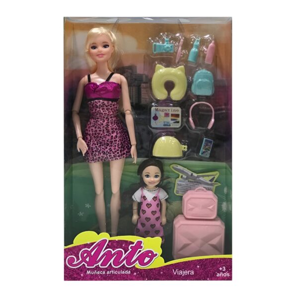 MU?ECA ARTICULADA 29 CM CON HERMANITA