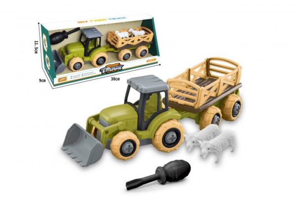 Set Granja con Tractor, Establo y Animales - para armar
