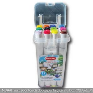 NORAI MARCADOR TOUCH DOBLE PUNTA 752-12U BOX COLORES VIVOS