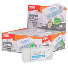GOMA DE BORRAR BLANCA SCRIBE 42X17X10MM