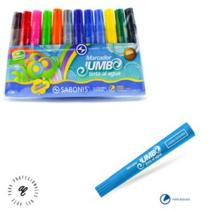 MARCADORES X 12  SABONI AL AGUA PUNTA RED. COL. SURT.