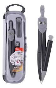 COMPAS METAL PARA LAPIZ - COLOR GRIS ESTUCHE INDIVIDUAL DELI