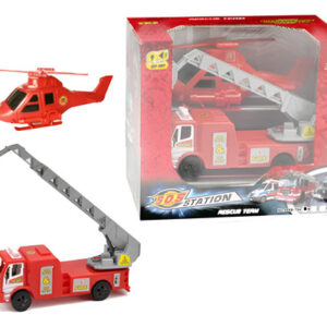 SET DE BOMBEROS CON CAMION Y HELCOPTERO