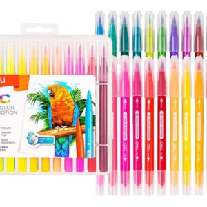 MARCADORES PUNTA PINCEL COLOR EMOTION ESTUCHE PLASTICO X 24  DELI