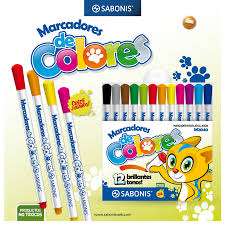 MARCADORES X 12  SABONI AL AGUA PUNTA RED. COL. SURT.