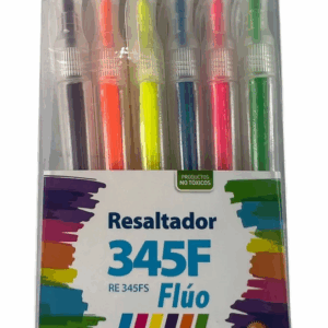 RESALTADOR FLUO SET x 6 Colores Surtido - CUERPO REDONDO