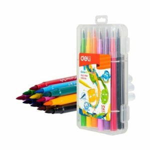 MARCADORES PUNTA PINCEL COLOR EMOTION ESTUCHE PLASTICO X 12  DELI