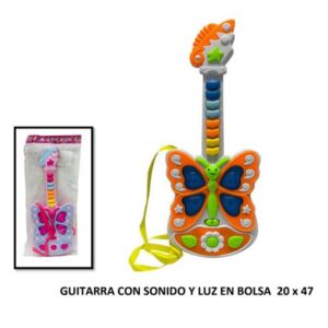 GUITARRA CON SONIDO Y LUZ  EN BOLSA 20  X 47
