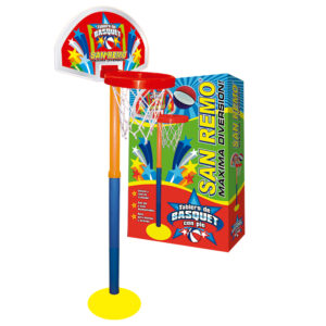 TABLERO DE BASQUET CON PIE PLASTICO C/ARO Y RED