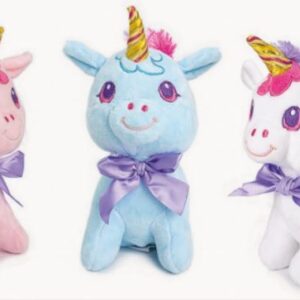 UNICORNIO CON MOÑO 3 COLORES 20 CM