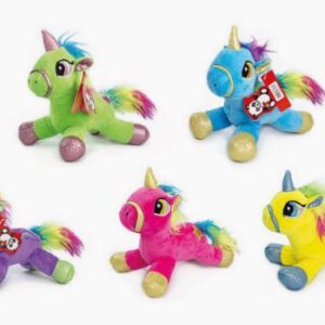 UNICORNIO ACOSTADO 5 COLORES 20 CM