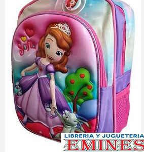 MOCHILA PERSONAJE 40*30CM SOFIA 3 CIERRES 3D