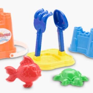 BALDE CASTILLO + CERNIDOR + PALA Y RASTRILLO CHICO + 4 MOLDES + CASTILLO