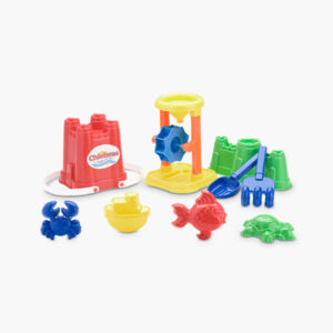 BALDE CASTILLO + MOLINO + PALA Y RASTRILLO CHICOS + 4 MOLDES + CASTILLO