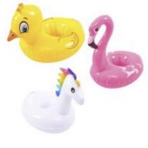 PORTAVASOS INFLABLES FORMA ANIMAL Medidas: 20 cm x 22 cm