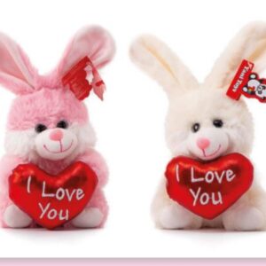 CONEJO 2 COLORES CON CORAZON 15 CM