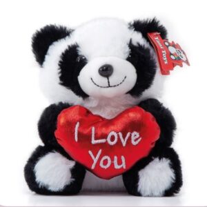 PANDA CON CORAZON METALIZADO 15 CM