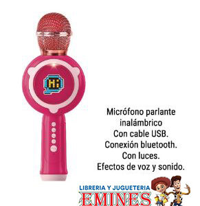 "MICRÓFONO PARLANTE INALÁMBRICO CON CABLE USB CONEXIÓN BLUETOOTH CON LUCES. EFECTOS DE VOZ Y SONIDO MEDIDAS PACKAGING 25,5 X 10,5 X 8 CM"