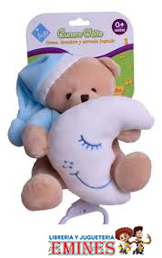 CUNERO MUSICAL LUNA CELESTE OSO Y ELEFAN.