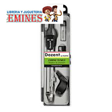 COMPÁS DOZEN 2 ARTICULAC. + ADAPT. + SACAPUNTAS + REP. MINA