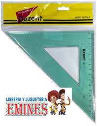 ESCUADRA  DOZENT  25 CM 45° CON MM