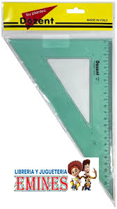 ESCUADRA   DOZENT 25 CM 60° CON MM