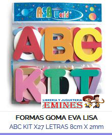 GOMA EVA LISA ABC KIT X27 LETRAS 8cm X 2mm