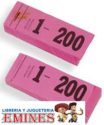 TALONARIO GUARDARROPA 1 AL 200